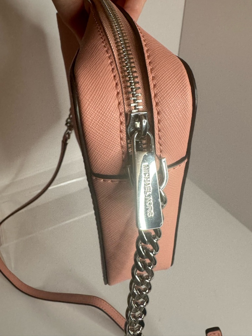 #265 Michael Kors Jet Set Saffiano Leather Chain Camera Crossbody Bag - Picture 5 of 13